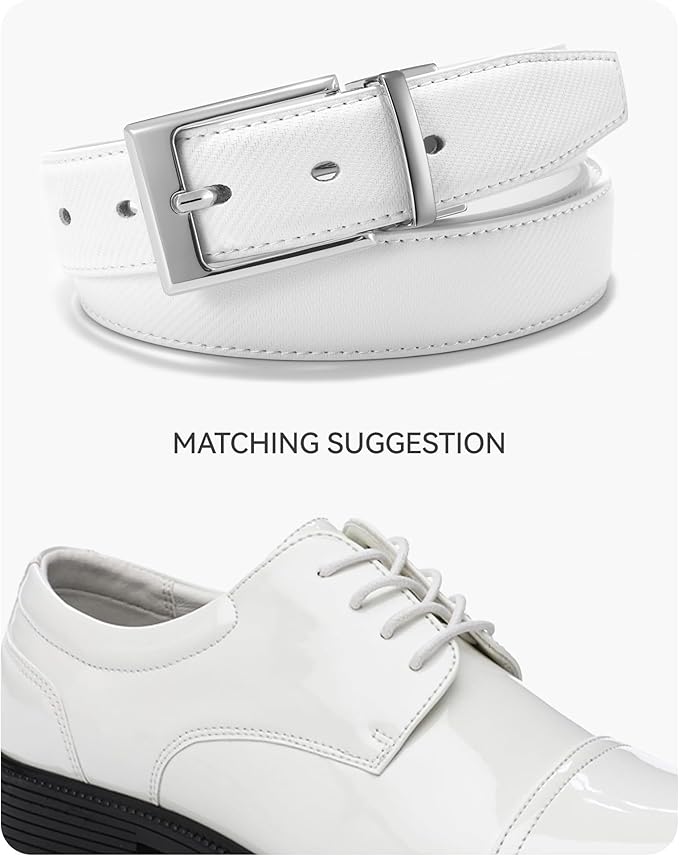 CHAOREN Reversible Belt Men 1 Piece - 1.25" Leather Dress Belt - Trim to Fit for Elegant Style