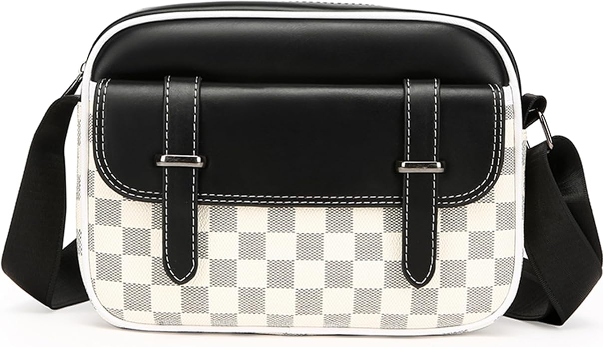 Crossbody Bag for Mens, Pu leather Cross Body Purse, Multi Pocket Shoulder Bag Messenger Bag for Travel Work Daily