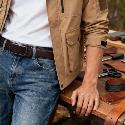 Zitahli Ratchet Belts for Men,Adjustable for Gift mens belt Leather For Dress and Casual Trim to Fit,Men's Accessories