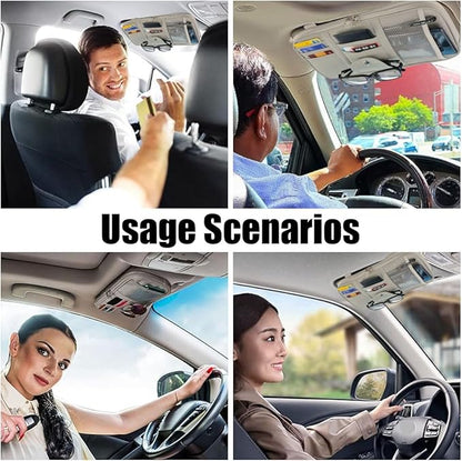 Car Sun Visor Organizer - Sunglasses Holders with Multi-Pocket Net Zippers, SUV Storage Pouch Holder