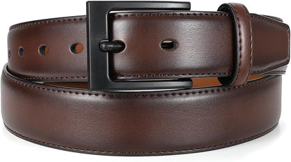 XZQTIVE TSA Belt For Men Metal Free Dress Belts Hypoallergenic Leather Belt With Black Buckle Nickle Free
