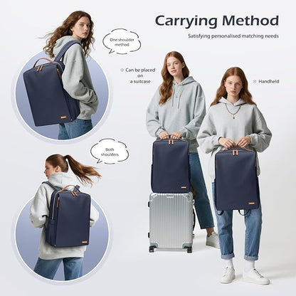 GOLF SUPAGS Stylish Laptop Backpack for Women Airline Approved Perfect for Work College and Travel Multi-Functional Casual Daypack Fits 15.6 Inch Notebook (Navy Blue)