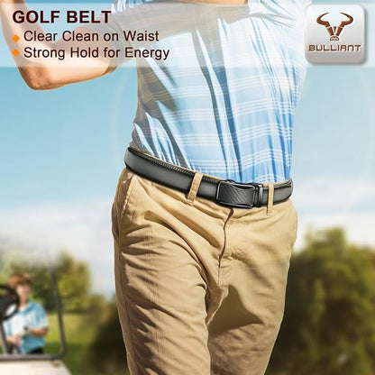 BULLIANT Mens Ratchet Belt,Leather Adjustable Slide Belt For Gift Mens Dress Casual 1 3/8",Size Adjustable