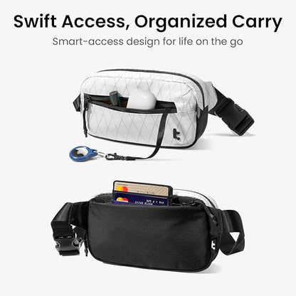tomtoc 1.5L X-Pac Sling Bag with RFID Blocking, Crossbody Bag Minimalist Chest Shoulder Pack for Men/Women, Water-resistant Lightweight Casual Funny Pack for Travel, Daily Commute