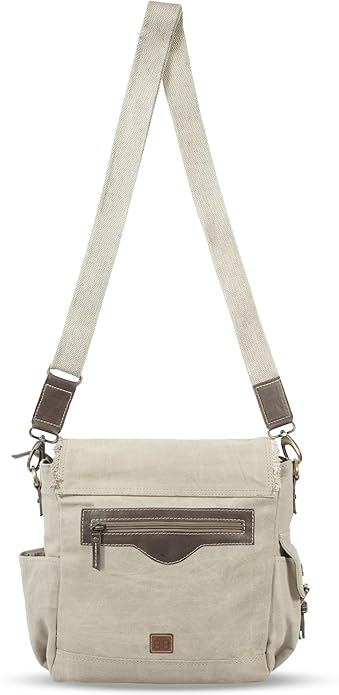 Roven - Vintage Canvas Leather Messenger Bag for Men & Women