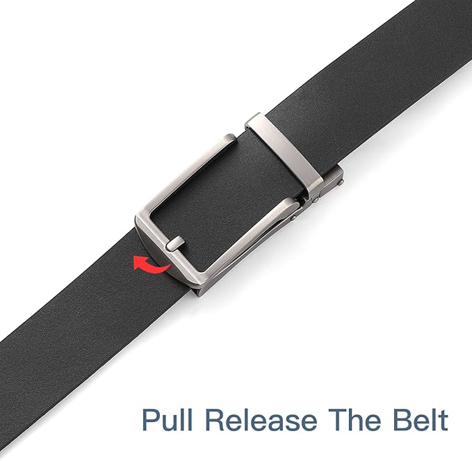 SENDEFN Men's Leather Dress Casual Belt 1 3/8" Automatic Adjustable Click Buckle Belts with Gift Box