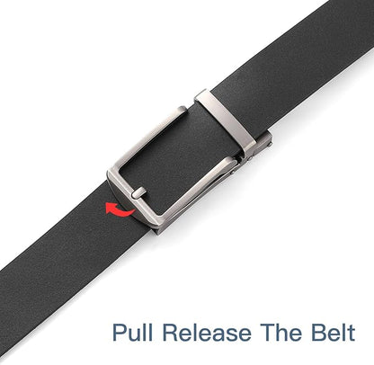 SENDEFN Men's Leather Dress Casual Belt 1 3/8" Automatic Adjustable Click Buckle Belts with Gift Box