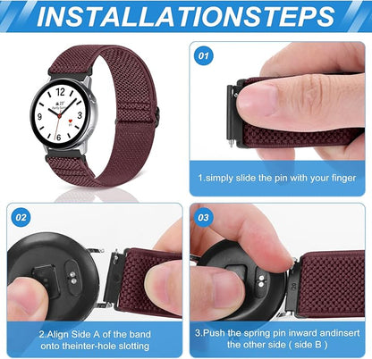 Compatible with 16mm 18mm 19mm 20mm 22mm 24mm Watch Bands Quick Release Replacement Wristband,Adjustable Stretchy Nylon Solo Loop Straps Fabric Braided Sport Elastic Bands for Men Women