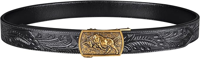 Dubulle Men's Ratchet Belt Gold/Black/Red/Green/Blue/White Automatic Buckle Business Casual Belt Gift - Adjustable Fit