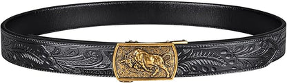 Dubulle Men's Ratchet Belt Gold/Black/Red/Green/Blue/White Automatic Buckle Business Casual Belt Gift - Adjustable Fit