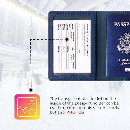 TIGARI Passport Holder for Travel Women Men, Valentines Day Gifts PU Leather Wallet Cover Case Sleeve, Waterproof Protected Document Organizer, Vacation Plane Cruise Travel Essentials
