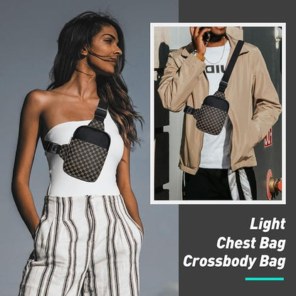 Long Keeper Mini Sling Bag - Women Men Vegan Leather Crossbody Phone Bag Waterproof Travel Running Chest Bag Casual Daypack