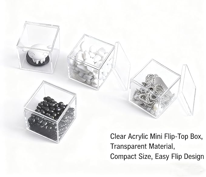 Acrylic Box Clear Acrylic Square Cube Display Boxes Multi-Purpose Container Clear Boxes with Lids for Gifts Weddings Valentine's Day Party Favors Jewelry Storage Box