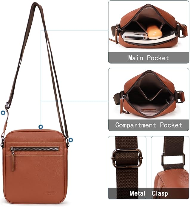 Small/Medium Crossbody bag for men shoulder bag mens purse satchel leather messenger bag gift man