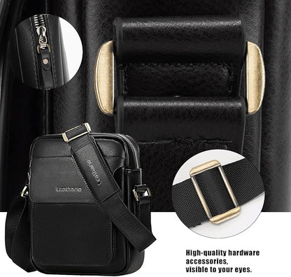 Leathario Crossbody Bag For Men Vegan Leather Shoulder Messenger Purse Sling Satchel Bag For Work Business Travel | Vegan Leather, Purse, For Work, Business, Travel