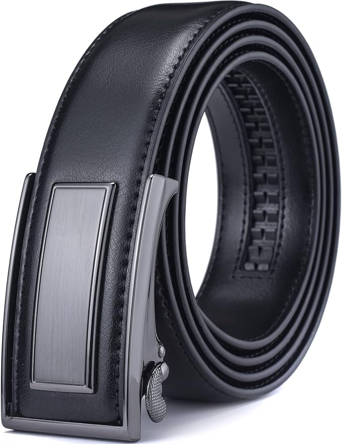 Men’s Belt Beltox Ratchet Dress Leather Buckle Belt Black Brown Blue 1 3/8” Gift Box