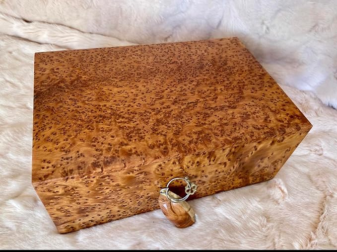 Hand Carved Wooden Multipurpose Keepsake Jewelry Decorative Art Box Storage Organizer (Large wood Box,Antique) (X-Large With Lock 2)