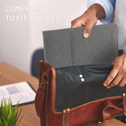 Allinside 13-13.3 inch Laptop Sleeve Case for MacBook Pro 14 2021-2026/MacBook Air 13 2010-2017/MacBook Pro 13 2010-2015, Waterproof PU Suede Leather Laptop Protective Vertical Case Cover, Gray