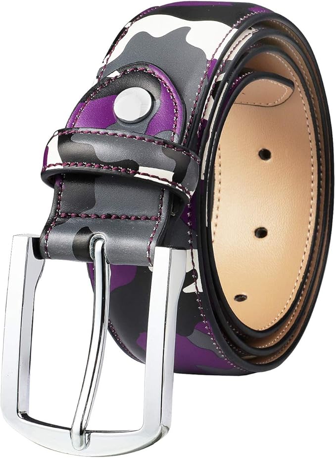 Falari Men Genuine Leather Casual Dress Belt With Single Prong Buckle, Classic Style Belt