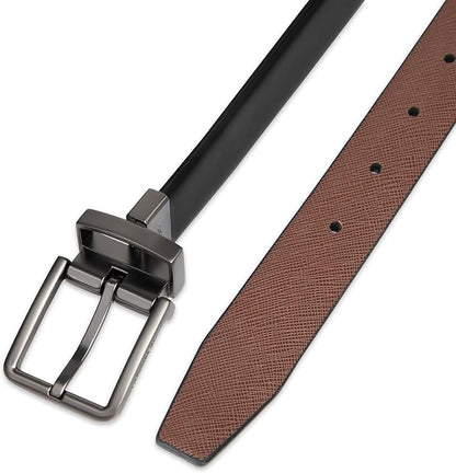 Calvin Klein Men’s Reversible Leather Belt - 2‑in‑1 Versatile Modern Style
