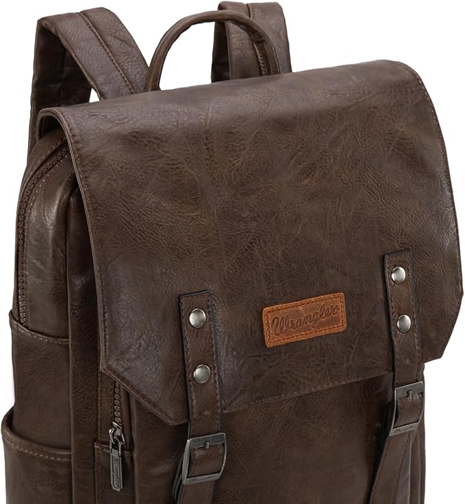 Montana West Wrangler Laptop Backpack with USB Charging Port, Vintage Travel Work College Bookbag for Women Men