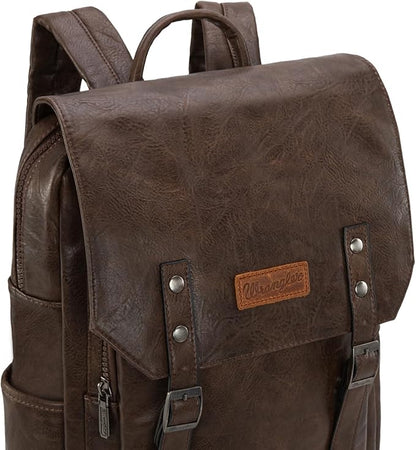 Montana West Wrangler Laptop Backpack with USB Charging Port, Vintage Travel Work College Bookbag for Women Men