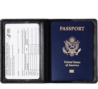 Honmein 2 Pcs Passport holders，Ultra Slim passport wallet，PU Leather Passport Cover Case for Women and Men