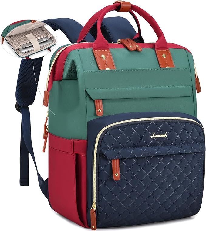LOVEVOOK Laptop Backpack for Women, 15.6'' Waterproof Nurse Bag Teacher Work Backpack Purse for Women, Travel Computer Backpack for College Office Business Ladies