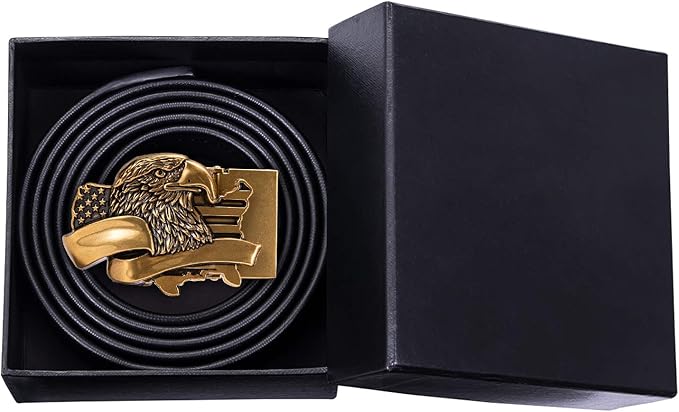 Barry.Wang Mens Belts Leather Ratchet Automatic Buckle Slide Click 1 3/8" Designer Dress Fashion Classic Casual Work Business