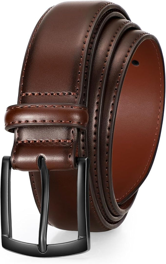 Men's Belt Genuine Leather Belt for Men Dress Casual Golf Jeans Pants 1 3/8"