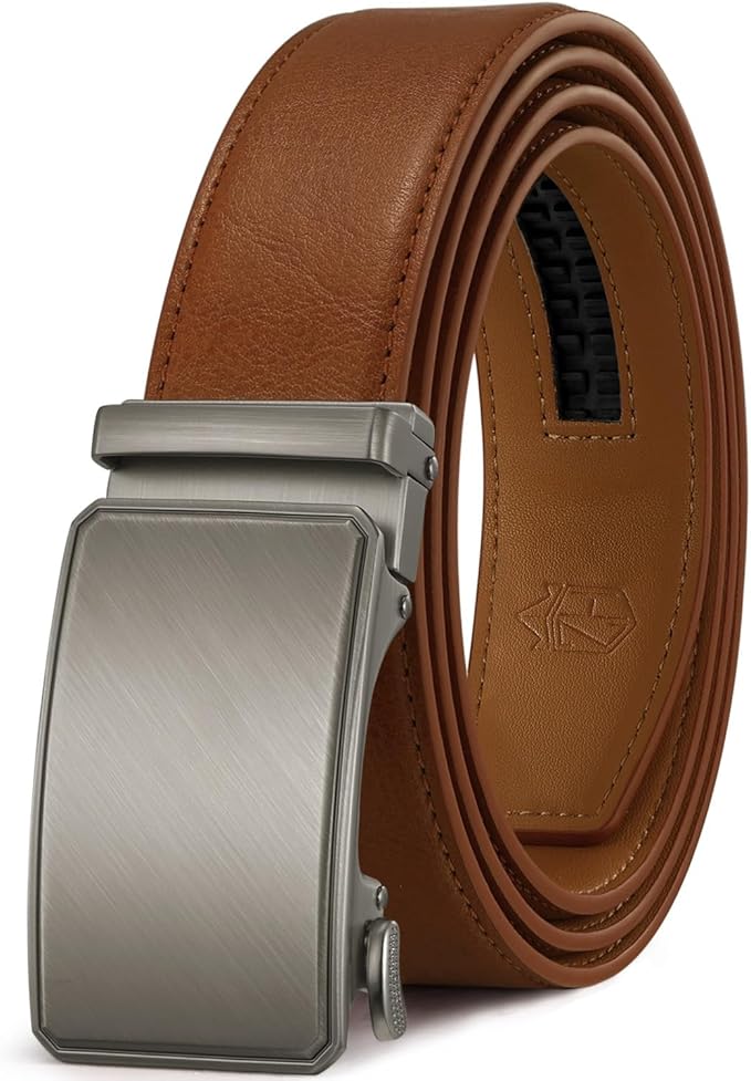 Zitahli Ratchet Belts for Men,Adjustable for Gift mens belt Leather For Dress and Casual Trim to Fit,Men's Accessories