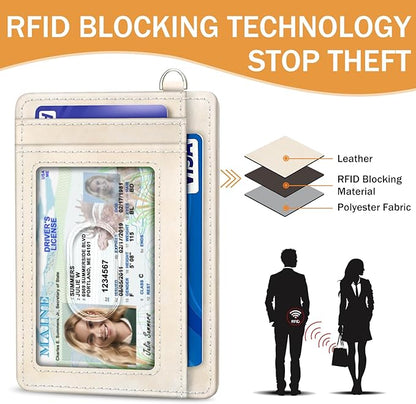 Yonlevres Sunrise Mountain Credit Card Holder Slim Wallet, RFID Wallet Women Front Pocket Wristlet Lanyard, Small Card Holder Travel Funny Cute Thin Card Case ID Window PU Leather Card Organizer Gifts