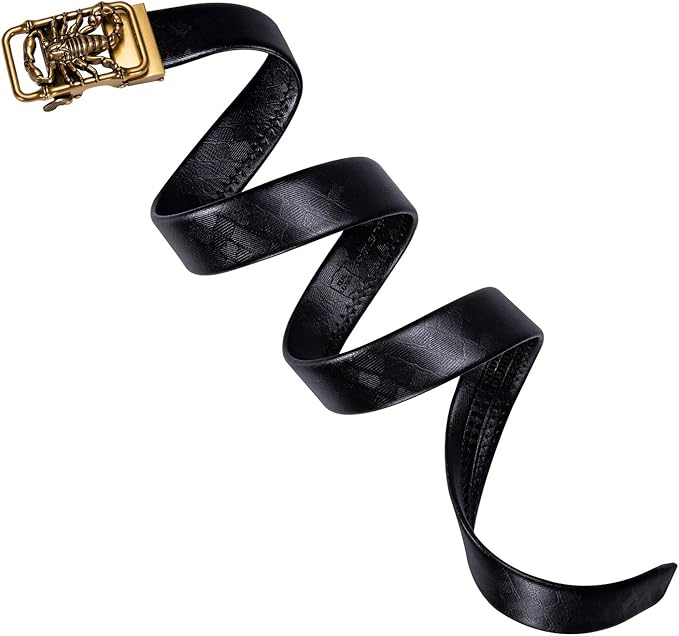 Dubulle Designer Mens Belts, Sliding Automatic Buckle Ratchet Dress Belt TOP Genuine Leather Strap Gifts