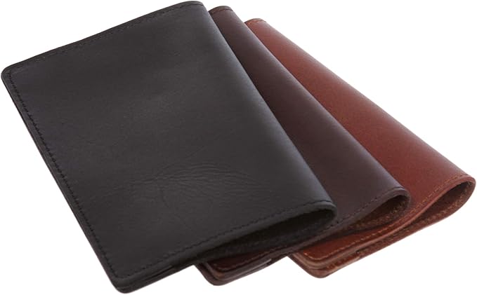 100% Soft Leather Passport Cover - Plain Leather Holder Slim Sleeve Case