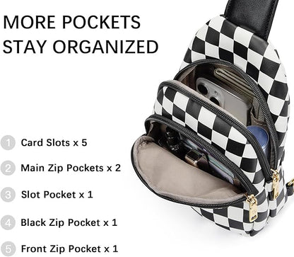 BOSTANTEN Small Sling Bag for Women Leather Crossbody Bags Fanny Pack Chest Bag for Travel