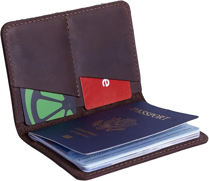 INCARNE US Leather Passport Holder for Travel - Passport Case - Passport Wallet for Men - Passport Cover for Women Sleeve Protector - Travel Essentials Vacation Luggage Travel Gifts - Vintage Brown