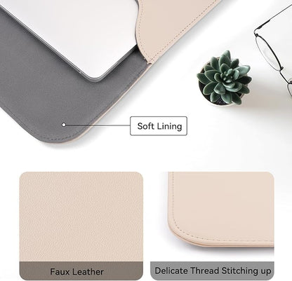 MOSISO Laptop Case 13.3 inch, 13-13.3 inch Laptop Sleeve Compatible with MacBook Neo 13 A18 Pro A3404 /Air 13/Pro 13/Pro 14 M5 M4 M3 M2 M1, Faux Suede Leather Case with Small Bag, Apricot