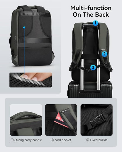 Muzee Backpack for Men Waterproof and Travel Laptop Backpack with USB Charging, Fits 17 Inch Laptop and Tech Gear