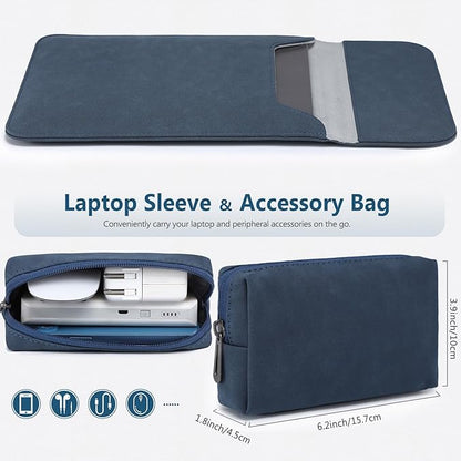 HYZUO 13 Inch Laptop Sleeve PC Case for MacBook Pro 13 M2 M1 2026-2016, 13" MacBook Neo 2026 A3404, MacBook Air 13 M5 A3449 M4 M3 M2 M1 2026-2018, 13" iPad Pro/Air, Surface Pro, XPS 13, Navy Blue