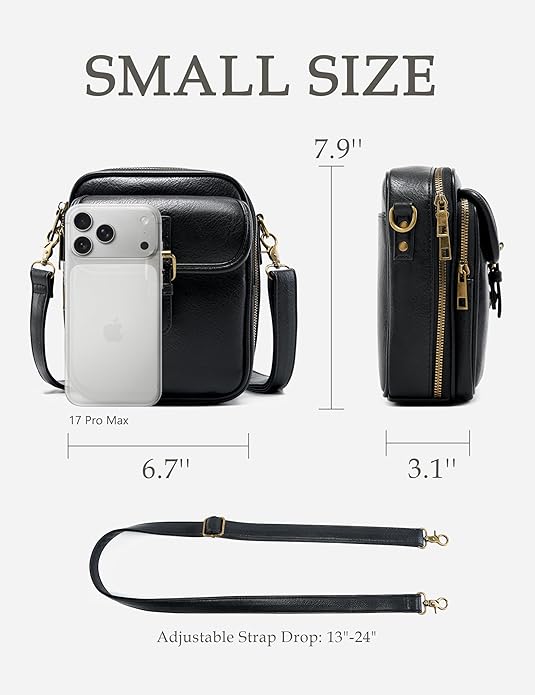 Crossbody Bag for Women Men, Vegan Leather Anti-Theft Messenger Shoulder Bag, Vintage Cross Body Purse with Card Slots