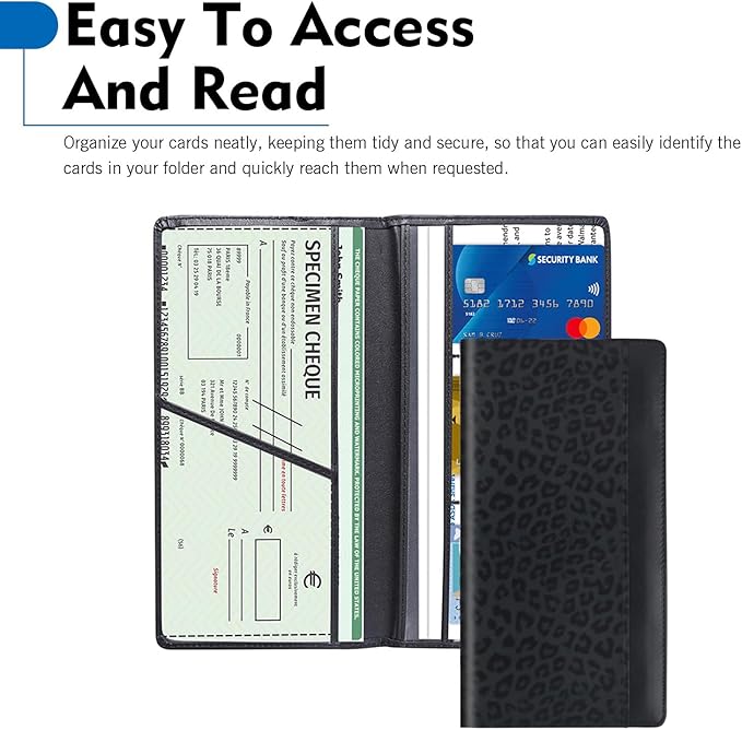 Car Registration and Insurance Holder, PU Leather Insurance License and Registration Card Holder with Magnetic Closure, Document Holder Organizer for License, Cards and Documents (Leopard)