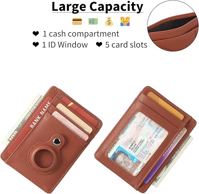 Slim Minimalist Wallet PU Genuine Leather Carbon Fiber RFID Blocking Front Pocket Wallet for Men Women Lightweight Credit Card Holder