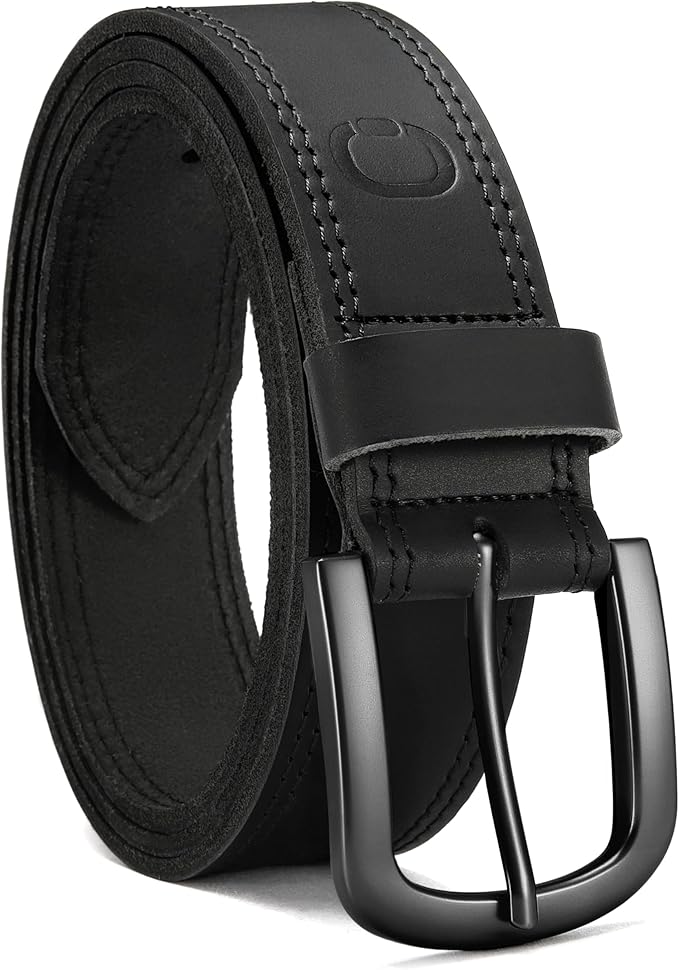 CHAOREN Full Grain Leather Belt for Men, Work Belts for Men Heavy Duty, Daily Wear for Jeans Pants