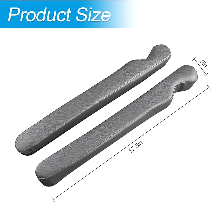 Mandark Car Seat Gap Filler, 2PCS Leather Vehicle Gap Stopper to Fill Between Seat and Console, Automotive Crevice Plug Blocker Accessories from Dropping, Universal for SUV, Sedan, Truck (Gray)
