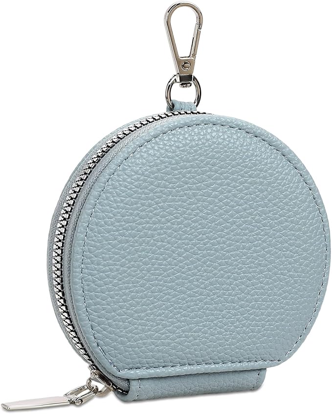 FALAN MULE Coin Purse Small Leather Pouch Wallet Round Zipper Change Pouch for Women
