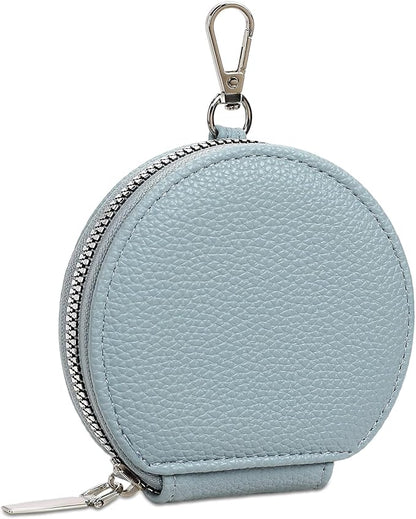 FALAN MULE Coin Purse Small Leather Pouch Wallet Round Zipper Change Pouch for Women