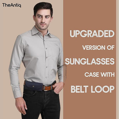 Leather Sunglasses Case Genuine Eyeglass Holder Reading Glasses Protector Vintage Eyewear Storage for Men and Women
