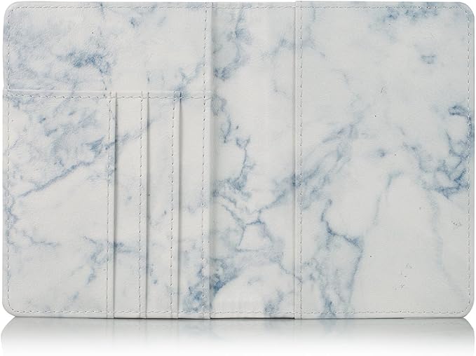 EpicGadget RFID Blocking Premium Leather Passport Holder Travel Wallet Cover Case (Marble)