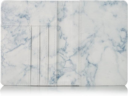 EpicGadget RFID Blocking Premium Leather Passport Holder Travel Wallet Cover Case (Marble)