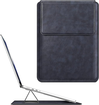 Fintie Sleeve Case for MacBook Air 13.6 A3449 A3240 A3113 A2681, Pro 14 A3427 A3426 A3434 A3401 A3185 A3112 A2992 A2918 A2779 A2442, MacBook Pro/Air/Neo 13 - Slim Bag Cover with Stand, Navy